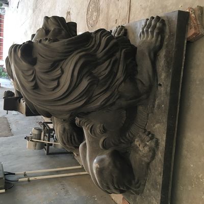 Entrance Outdoor Metal Sculpture Cast Bronze Metal Lion Statue