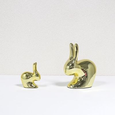 To figure custom stainless steel plated rabbit and fiberglass abstract rabbit